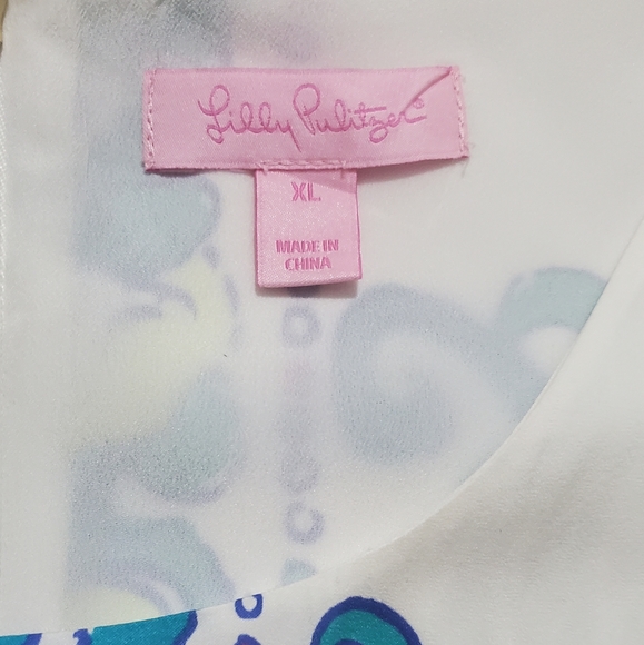 Lilly Pulitzer Iona Resort White Long Story Engineered Print Shift Dress - Picture 6 of 8